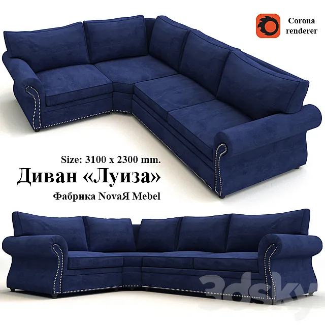 Sofa “Louise” corner 3DS Max Model