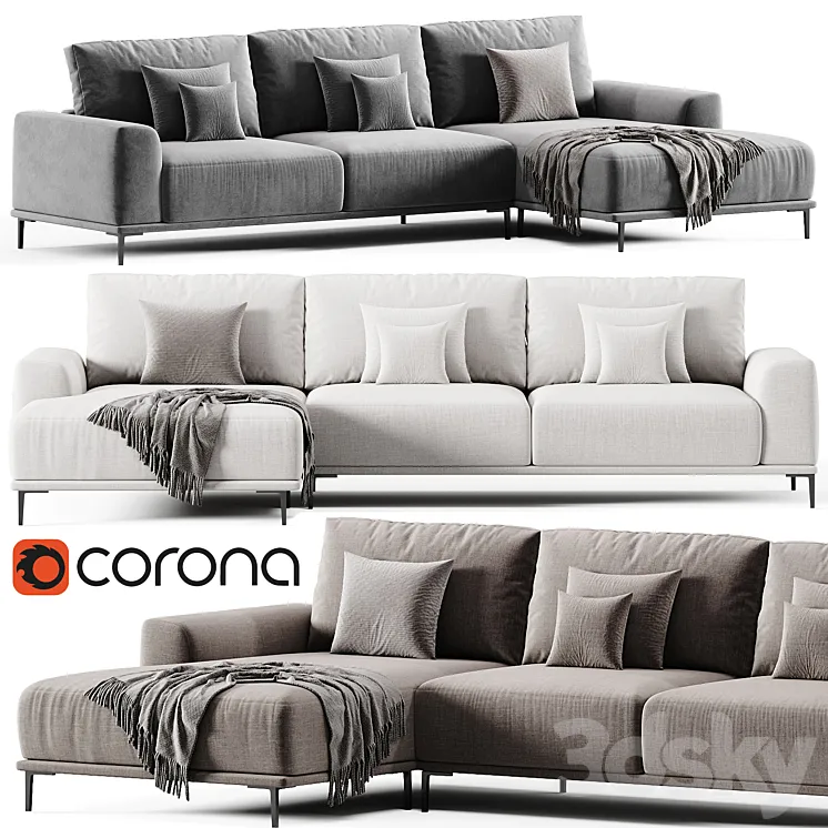 Sofa Lounge Montado By Eichholtz 3DS Max Model