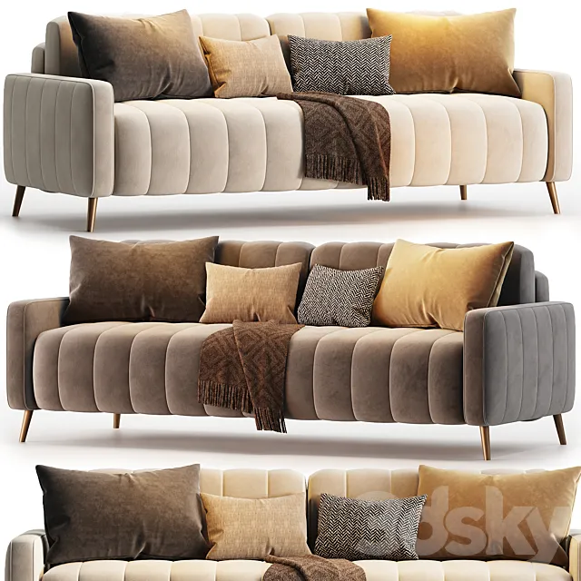 Sofa Markful Velvet Gray 3DS Max Model