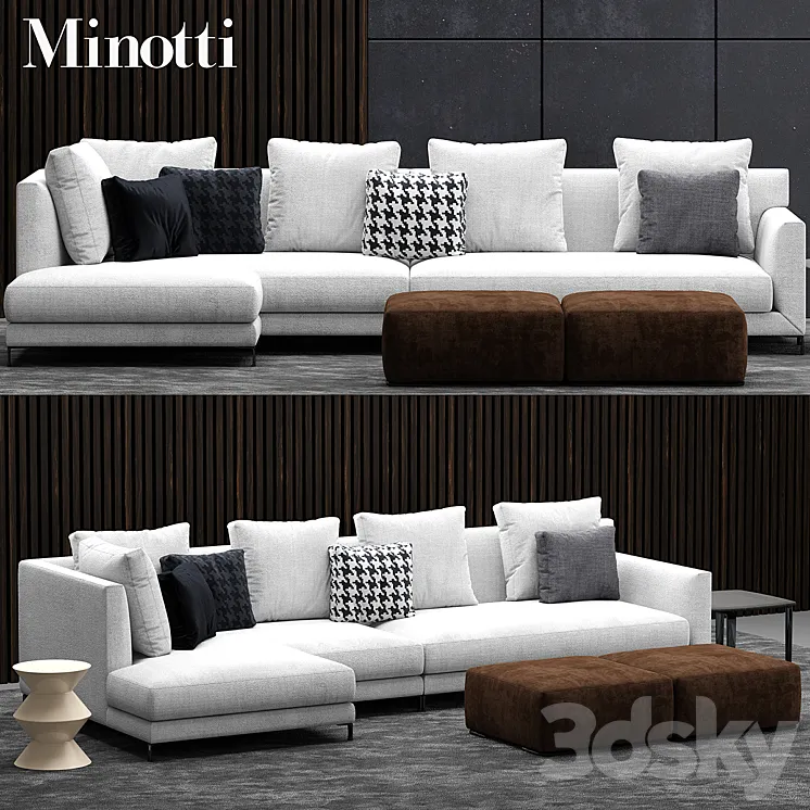 Sofa minotti allen 3DS Max