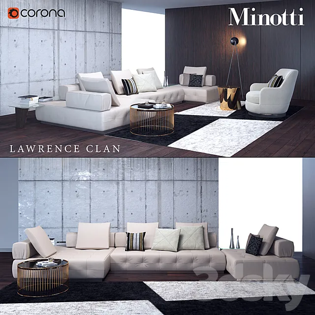 Sofa Minotti Lawrence CLAN 3ds Max