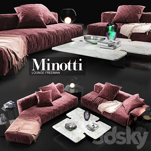 Sofa Minotti Lounge Freeman 3DSMax File