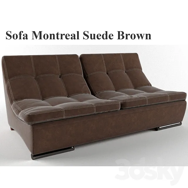 Sofa Montreal Suede Brown 3ds Max