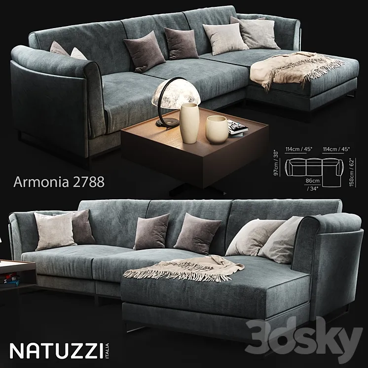 Sofa Natuzzi Armonia 2788 3DS Max