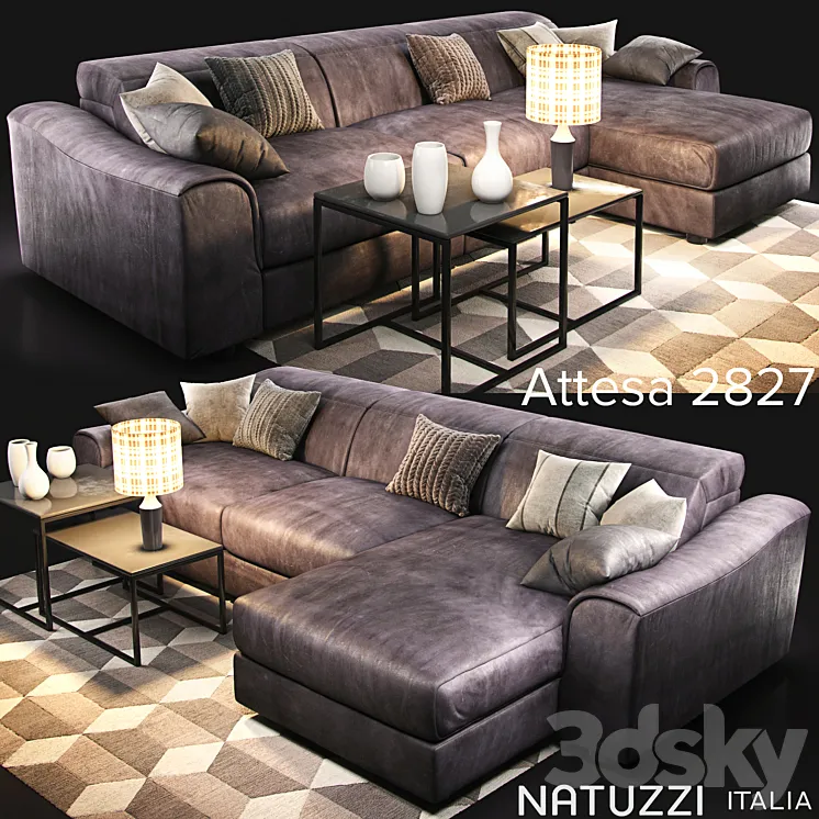Sofa Natuzzi Attesa2827 3DS Max