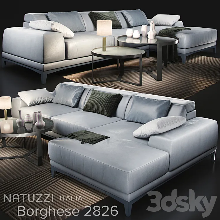 Sofa natuzzi borghese 2826 3DS Max