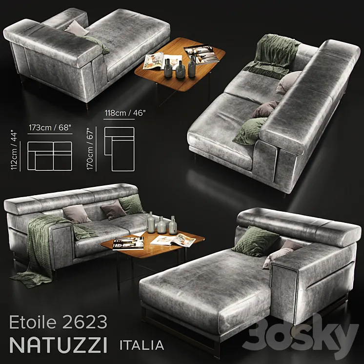 Sofa Natuzzi Etoile 2623 3DS Max