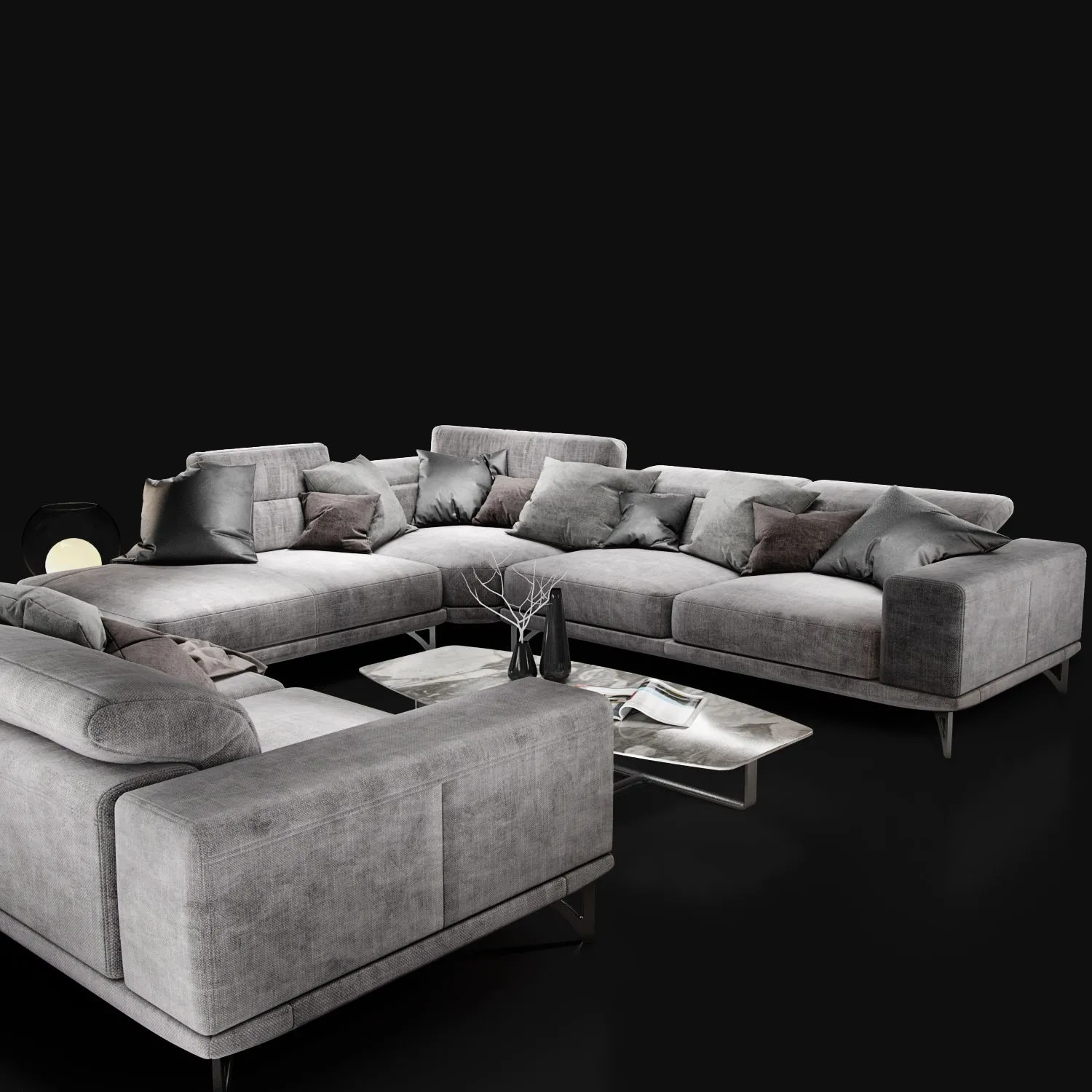 Sofa NATUZZI Italo 2983 grey 3dsMax Model