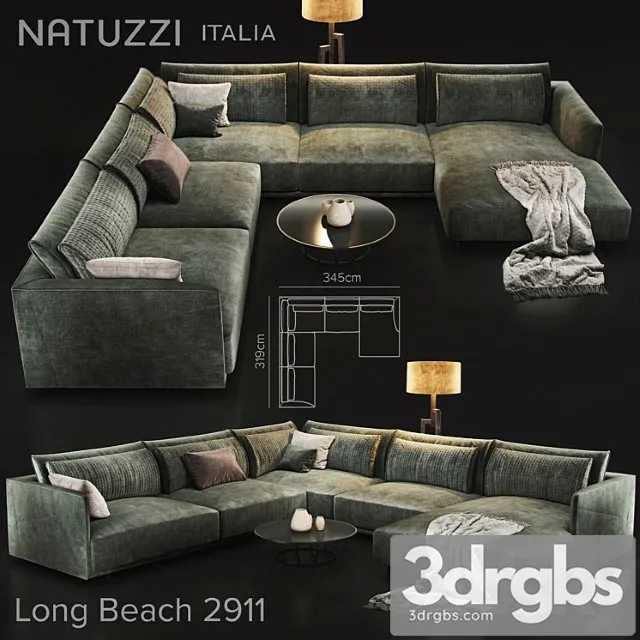 Sofa natuzzi longbeach 2911 2 3dsmax Download