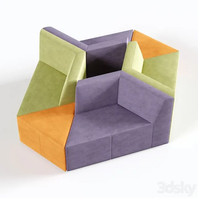 Sofa Origami 10-seater 3dsMax Model