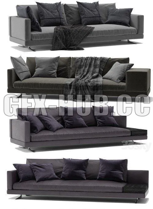 Sofa poliform mondrian 3dsMax Model