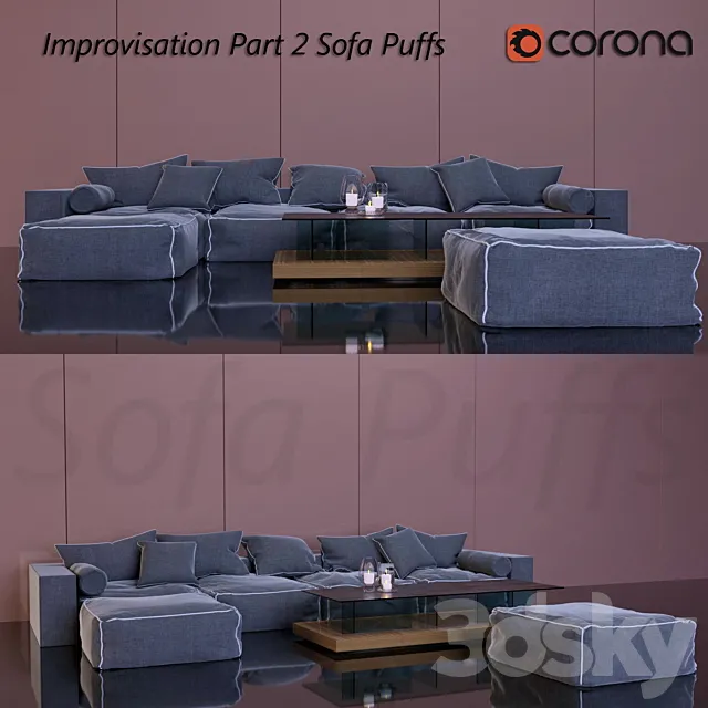 Sofa Puffs 3DS Max Model