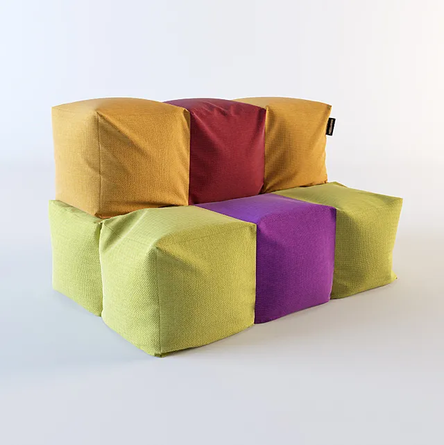 Sofa puffs of Tetris _ from Smartballs. 3DS Max Model