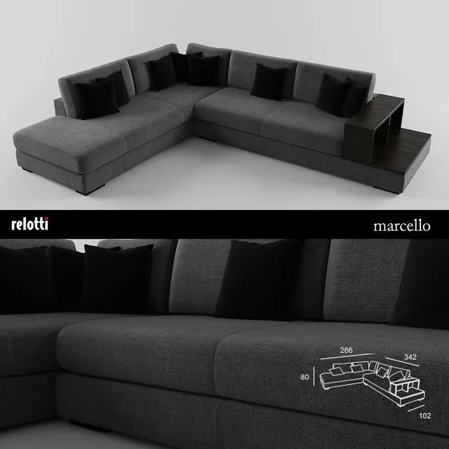 Sofa Relotti Marcello 3dsMax Model
