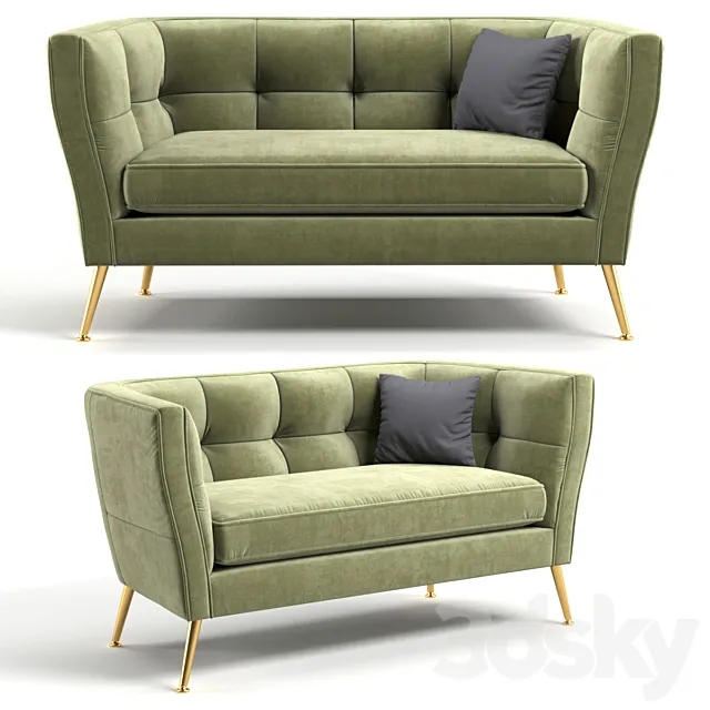 Sofa Rimini Green 2-Seater 160cm 3ds Max