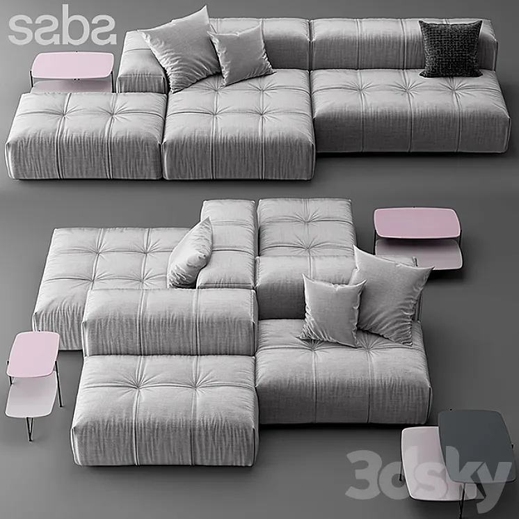 Sofa Saba Italia pixel 3DS Max