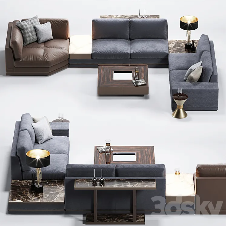 Sofa SONEN W 574 Giuseppe Iasparra from Longhi 3DS Max Model