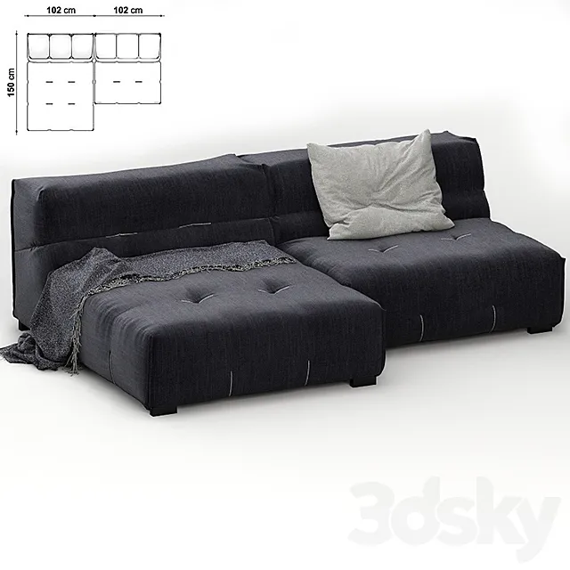 Sofa Tufty-Too 3DS Max Model