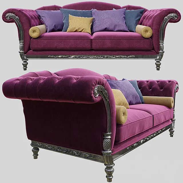 Sofa with high soft armrests 3ds Max
