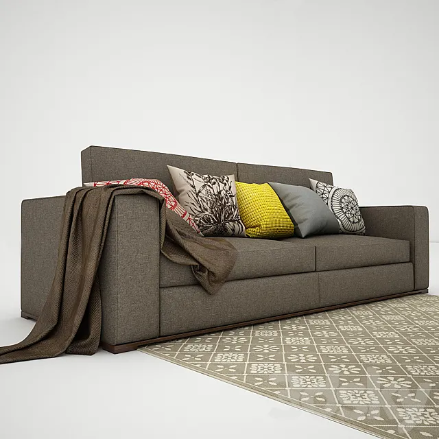 sofa with pillows 3DSMax File