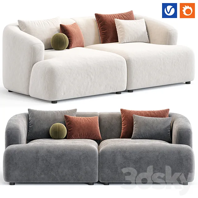 Sofia 2 Plazas Sofa By Westwing 3dsMax Model