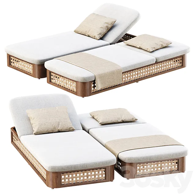 Sofia Rattan Chaise Lounge _ Chaise Lounge 3ds Max