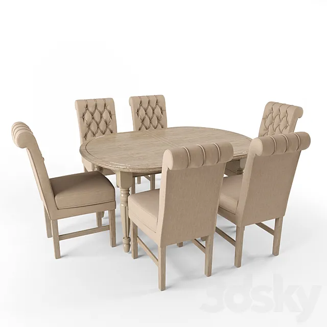 Soft Chair Arthur and Table Benedict 3DSMax File