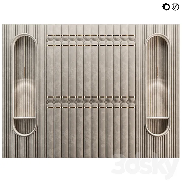 Soft decorative wall panel 111 3ds Max