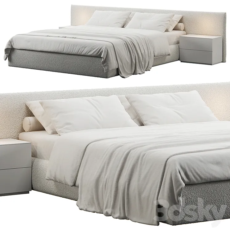 Soft Headboard Bed 3DS Max