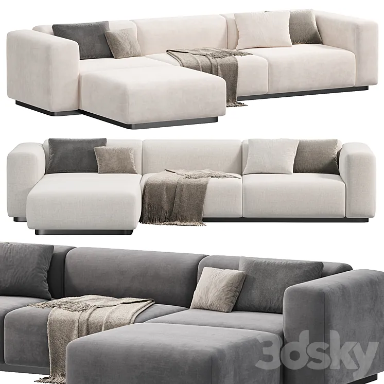 Soft Modular Sofa by Vitra 2 sofas 3DS Max