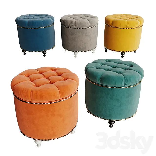 Soft padded stool Grosseto 3DSMax File