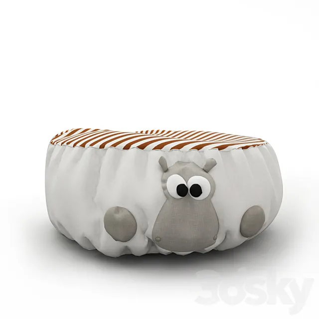 soft pouf in the nursery 3ds Max