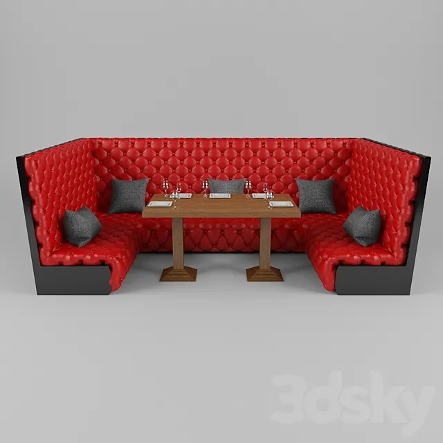 soft sofa with a table for a restaurant 3DS Max Model