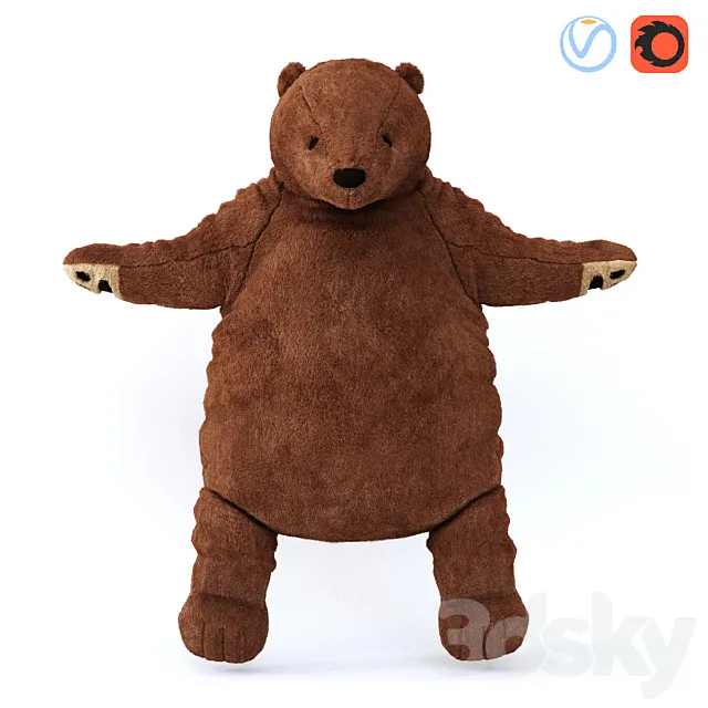 Soft toy brown bear DUNGEL 3ds Max