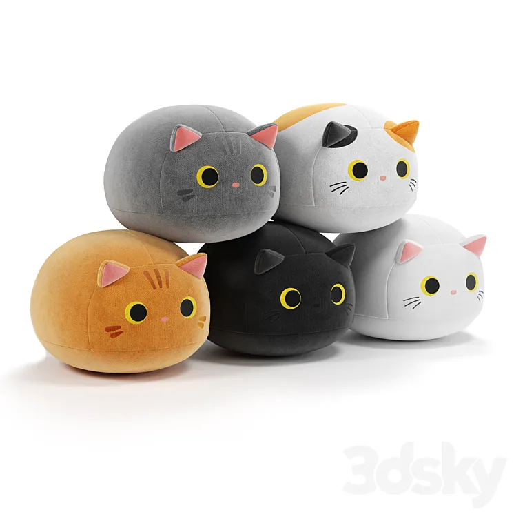 Soft toys cats 3DS Max Model
