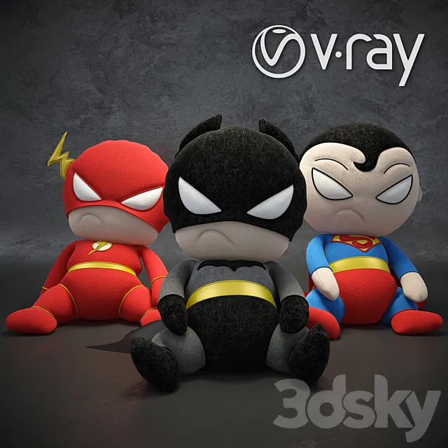 Soft toys superheroes of the DC universe 3DSMax File