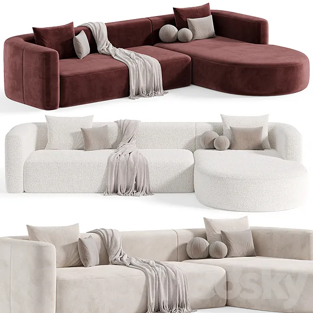 Soft Velvet Sofa By Acanva 3ds Max