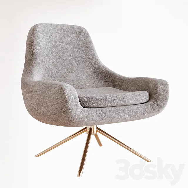 Softline Apricot swivel curved chair 3ds Max