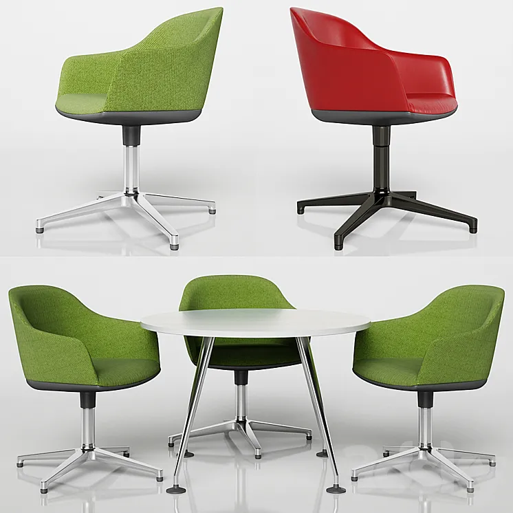 Softshell Chair with Four-Star Base 3DS Max
