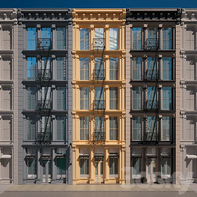 Soho- Reserve cast iron buildings 3ds Max