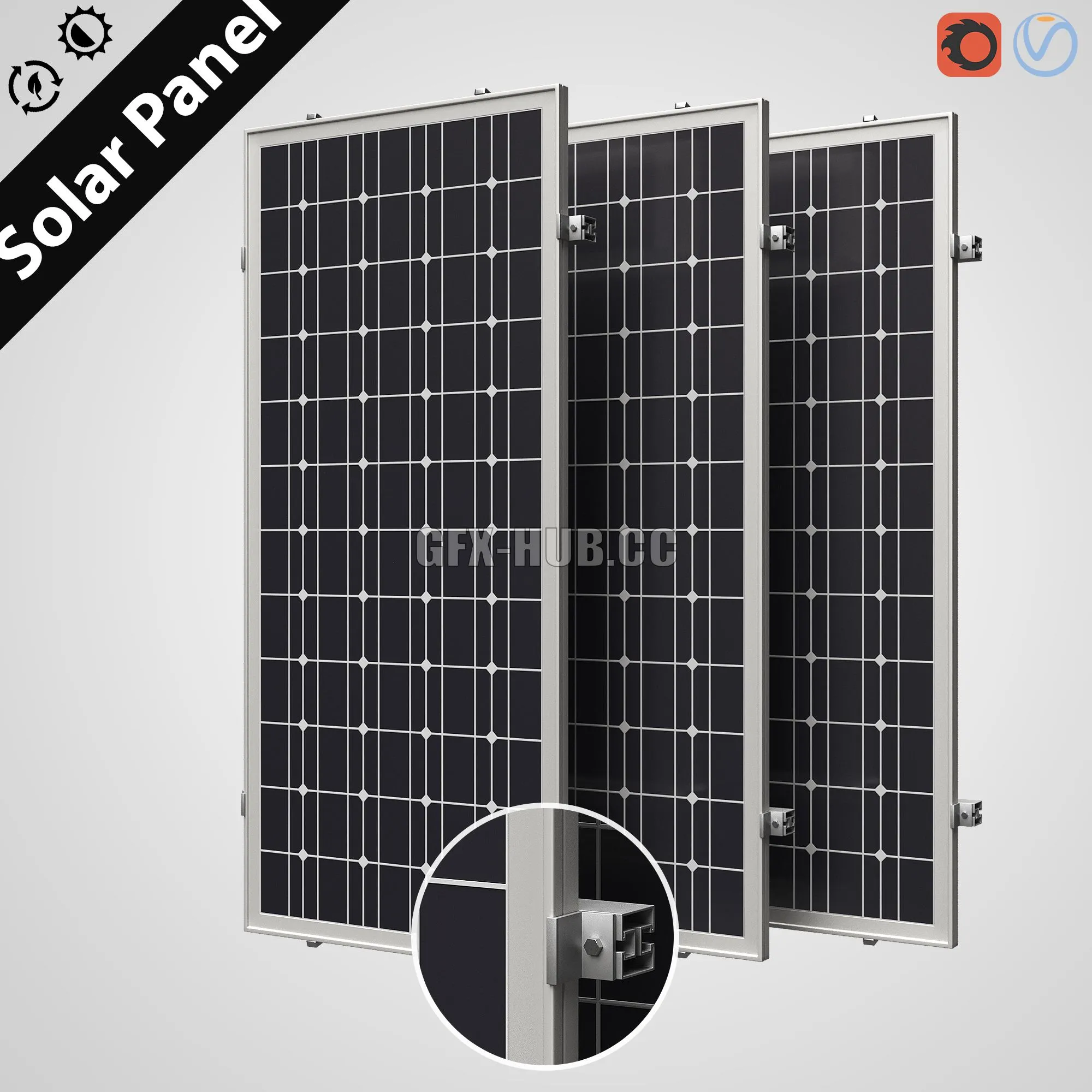 Solar panel 3dsMax Model