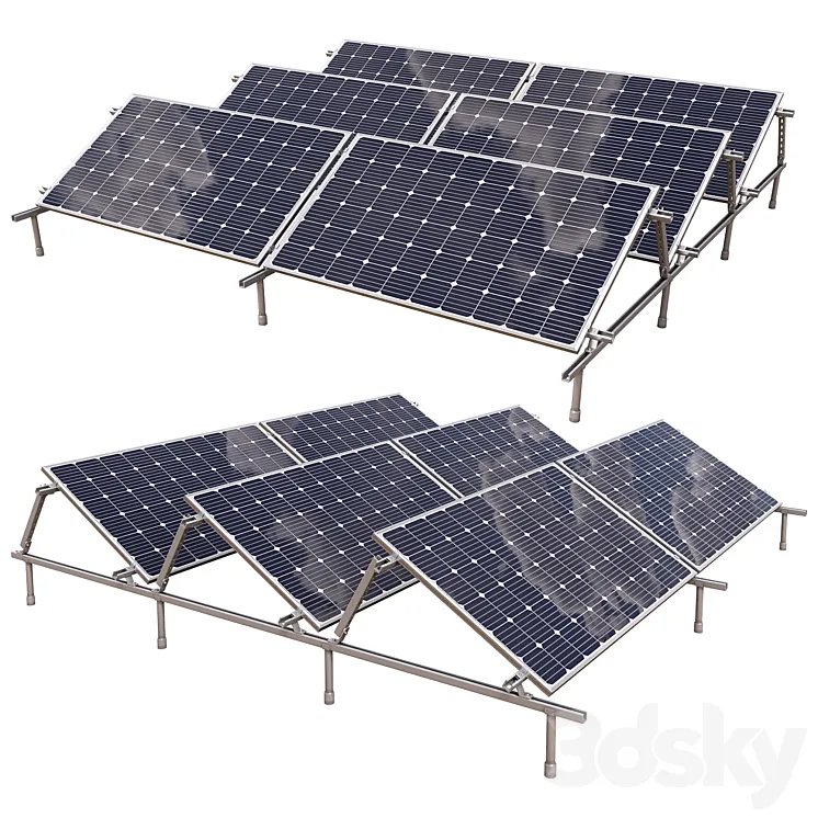 solar panel power plant 3DS Max