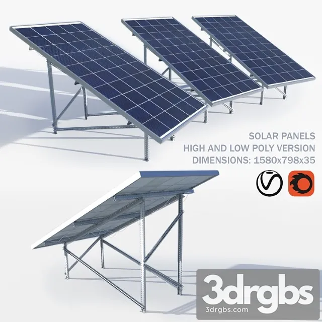 Solar Panels with Carcass 3dsmax Download