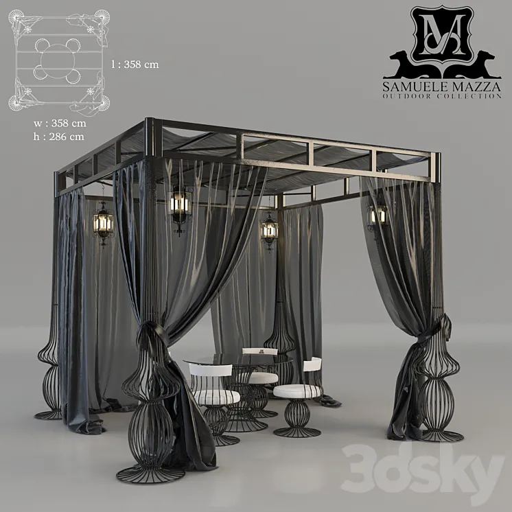 SOLE | Gazebo with sliding cover 3DS Max