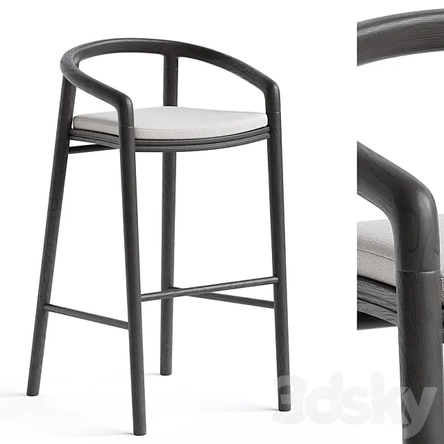 Solid Bar Stool with back Manutti 3ds Max