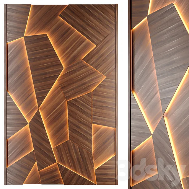 Solid wood wall panel 3DS Max Model