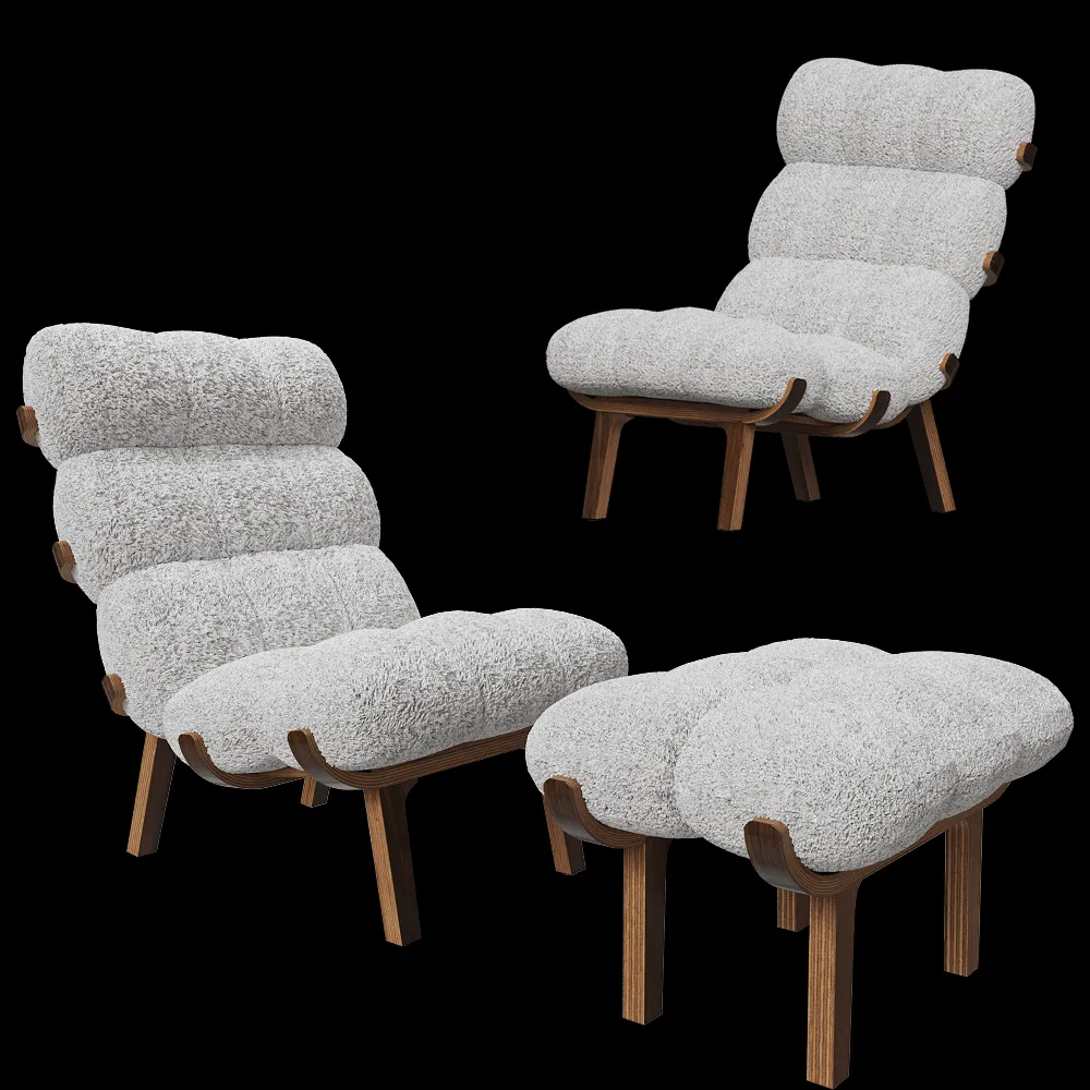 SOLLEN – Chair & footstool CLOUD 3ds Max
