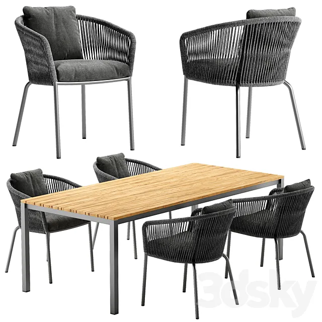 Solpuri Loop chair Classic Alu table set 3ds Max