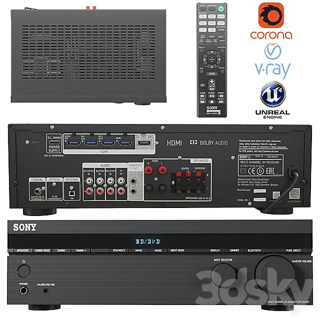 Sony AV receiver STR-DH590 Audio System 3ds Max