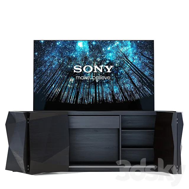 Sony BRAVIA and CRASH SIDEBOARD 3DS Max Model